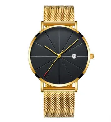 Enkelhet Modern Quartz Watch Herr Lyx Business Mesh Armband i rostfritt stål Hög kvalitet Casual Armbandsur för kvinna Montre Femme D20