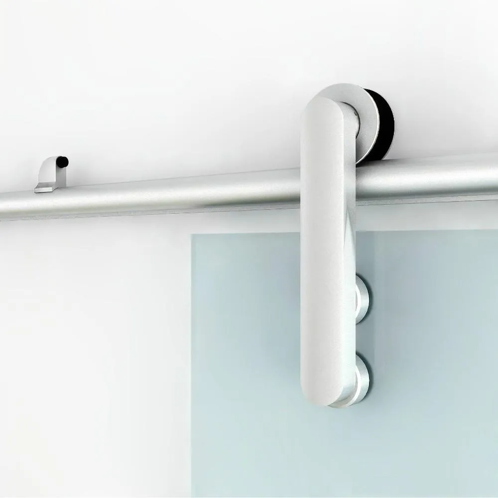 Glass barn door shower door hardware aluminum sliding track roller set kit