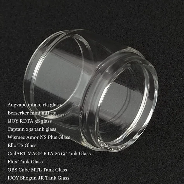 Bulb Bubble Glass Tube for Intake Berserker Mini iJOY RDTA 5S Captain x3s Amor NS Plus Ello TS MAGE RTA 2019 Flux Cube MTL Shogun JR DHL