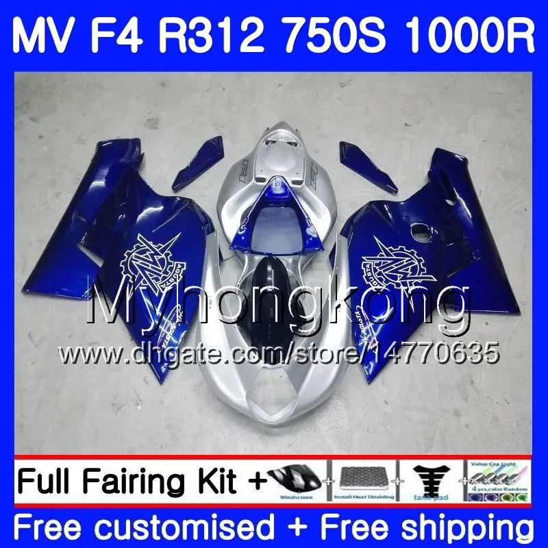 MV Agusta F4 R312 750S 1000 R 750 1000CC 05 06 KIT 6NO.A 1000R 312 1078 SILVER BLUE 1MA MV F4 05 06 2005 2006フェアリングのボディワーク