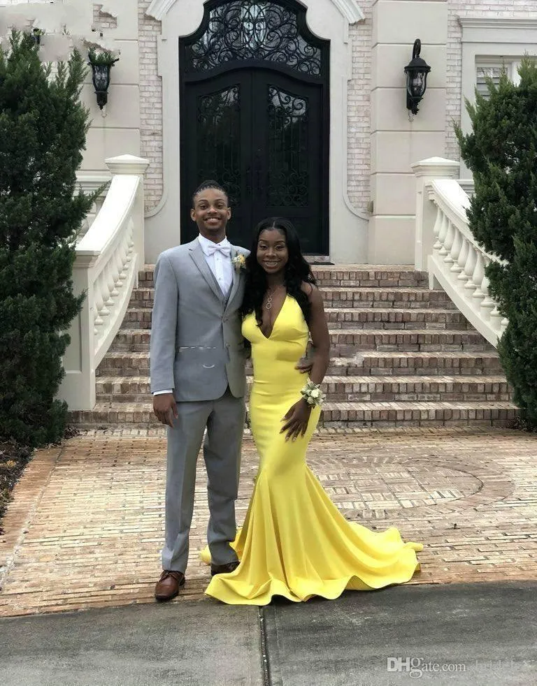 Yellow African Mermaid Yellow Mermaid Prom Dress For Plus Size Women  Elegant V Neck Formal Evening Gown For Black Girls At Affordable Prices  From Elegantdress008, $91.46