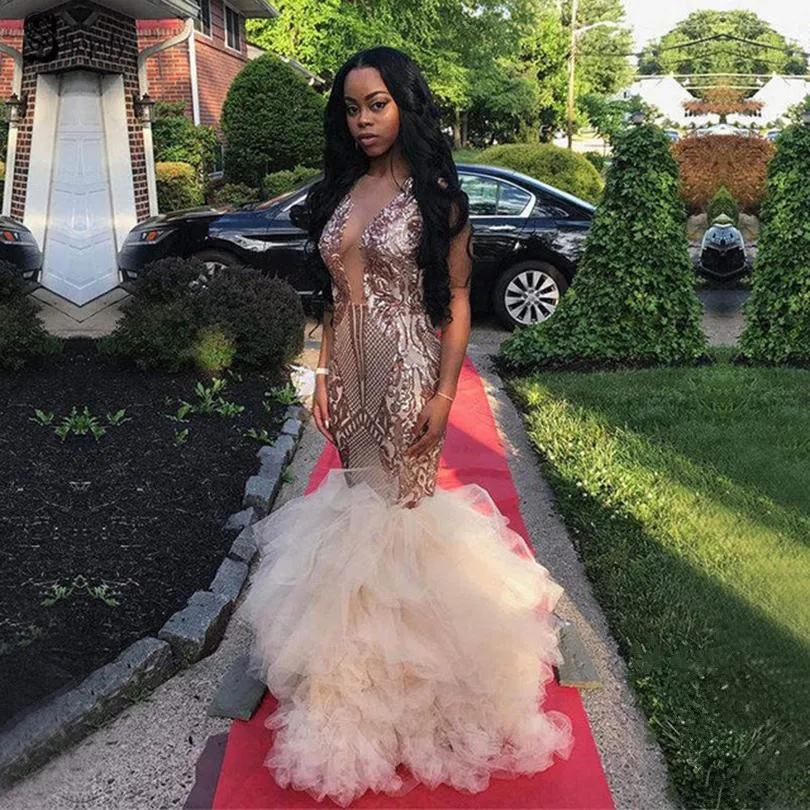 Gold Long Mermaid Prom Dress, Sleeveless Tulle Gown... From Lindaxu90,  $134.98