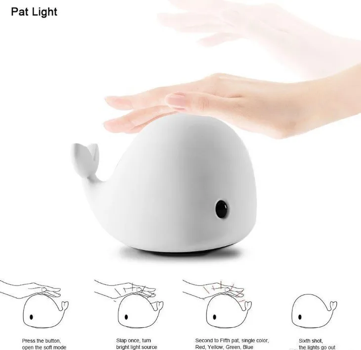 Baby Nachtlicht LED Wal-Form