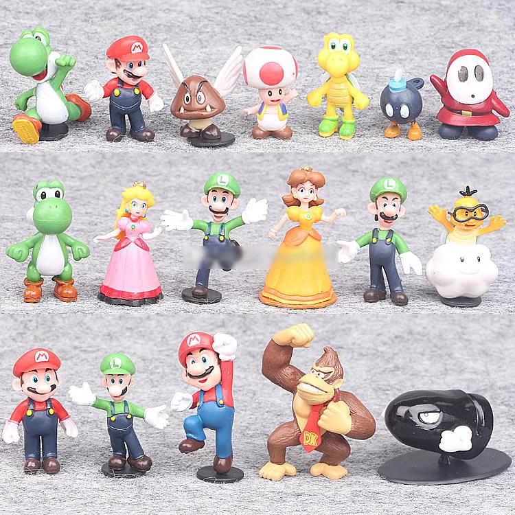 18pcs Super Mario Mini Figur Spielzeug Set Mario Brüder Serie Puppe  Sammlermodell Geschenk