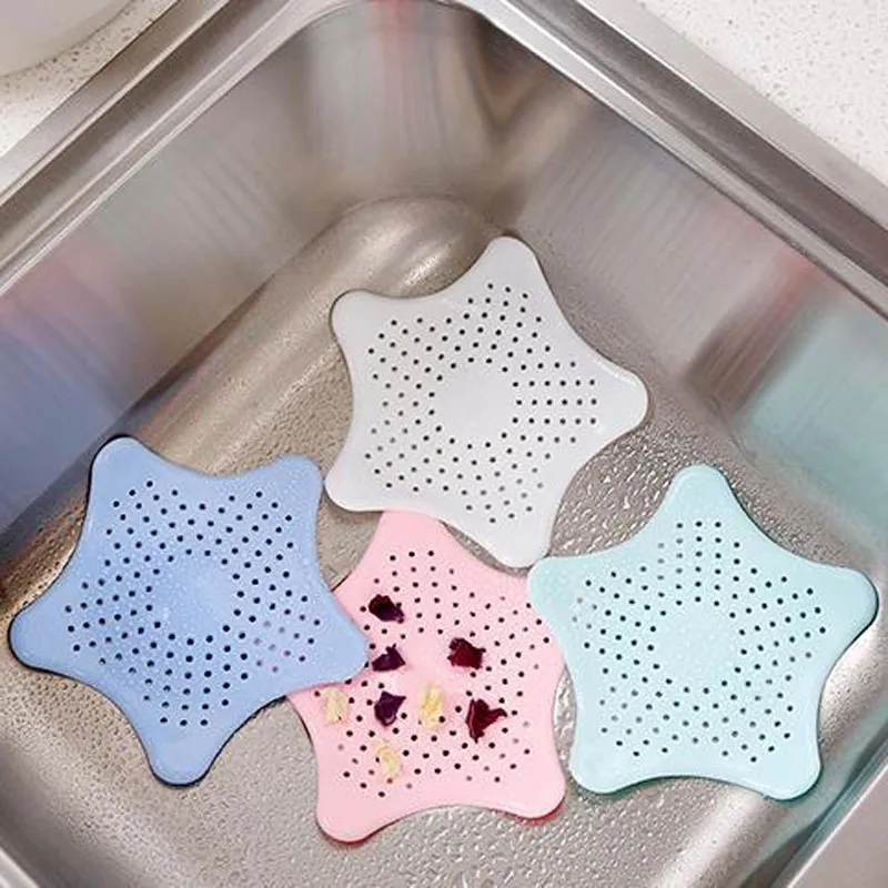 Creative Kitchen Bathroom Sea Star Sucker Sink Floor Drain Strainer Stopper Anti-clogged Sewer Outfall Hair Filter