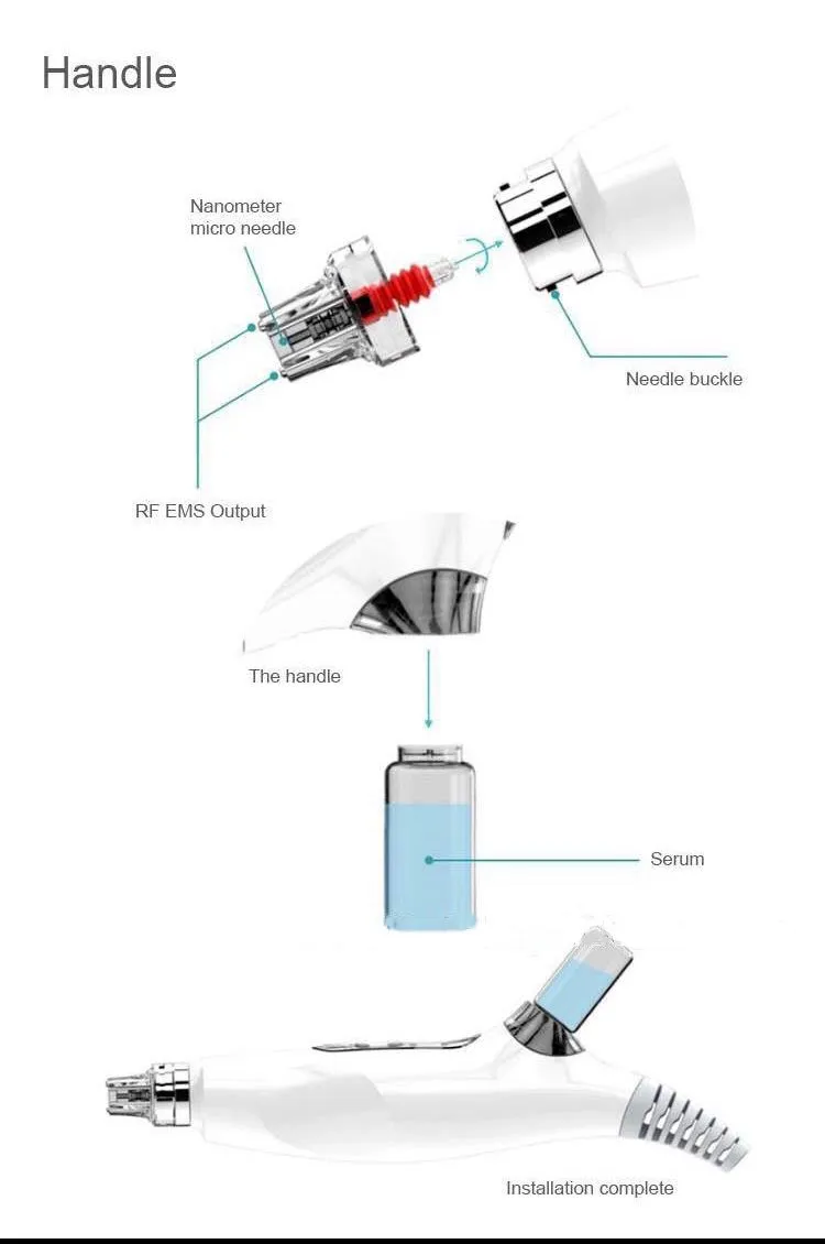 EMS Microneedle RF 기계 없음 바늘 Meso Mesotherapy 총 인젝터 얼굴 리프팅 물 주입 안티 에이징 살롱 미용 장비