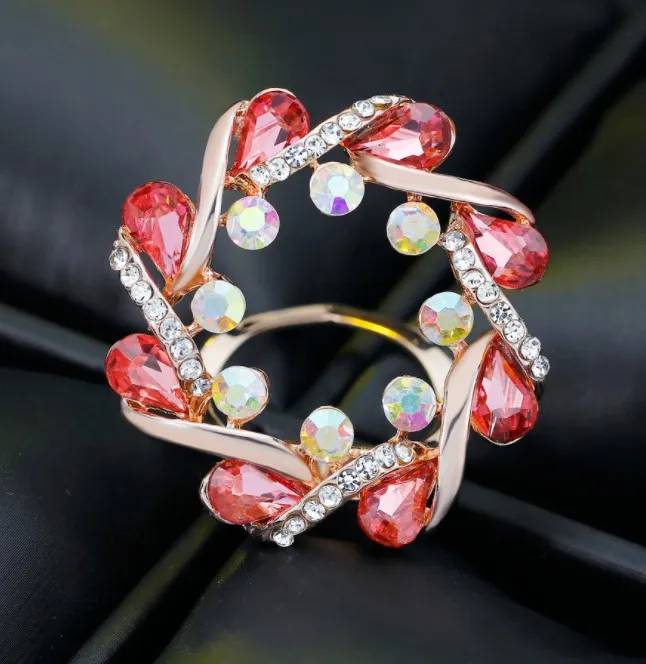 Wholesale brooch designer brooches jewelry fashion crystal pins brooches flower silk buckle and brooch two use model no. NE979 1