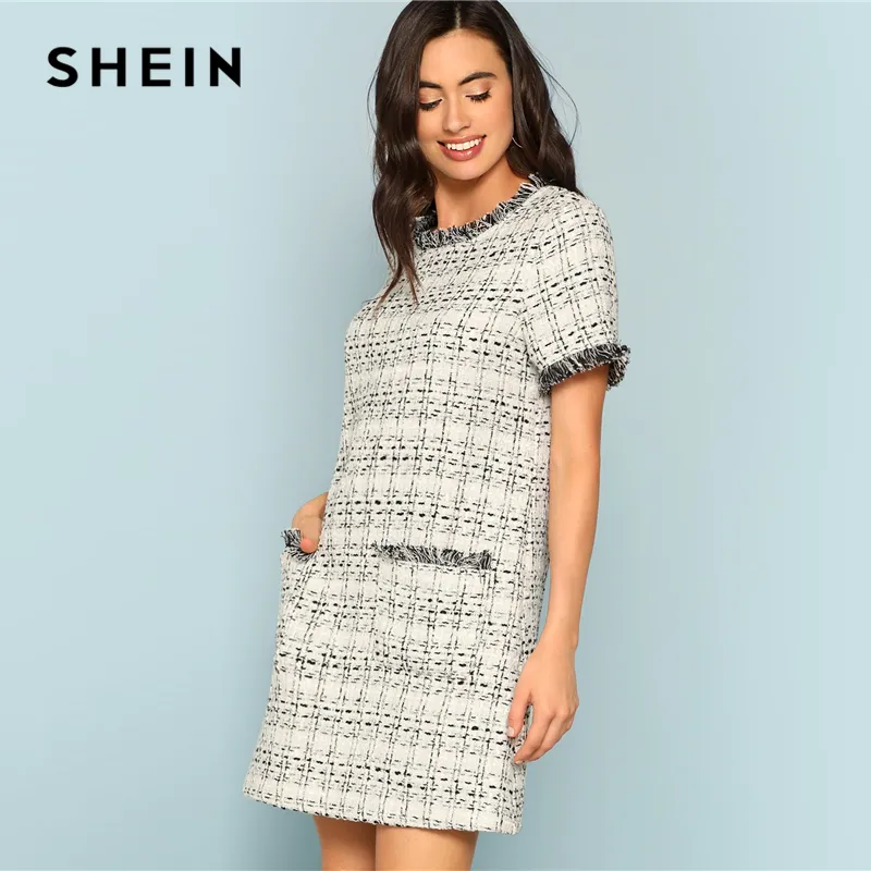Tweed dress shein cheap