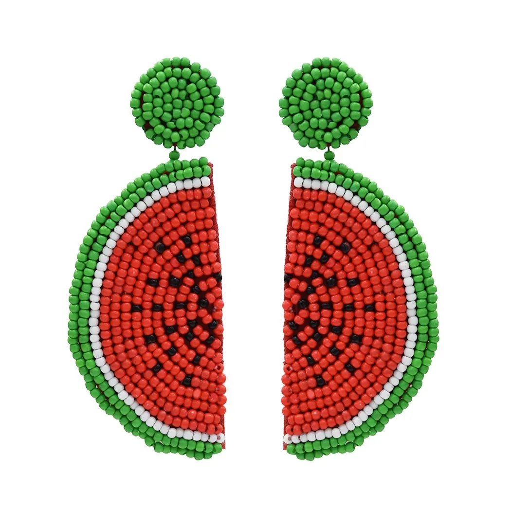 Watermelon Slice Watermelon Seed Bead Earrings Paparazzi Fruity