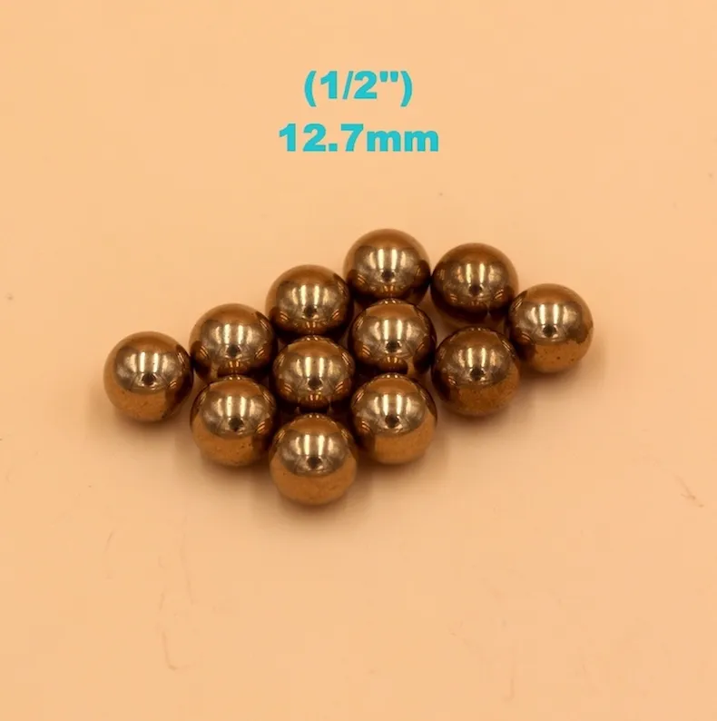 Billes de roulement solides en laiton (H62) de 1/2 '' (12,7 mm) pour pompes industrielles, vannes, appareils électroniques, unités de chauffage et rails de meubles