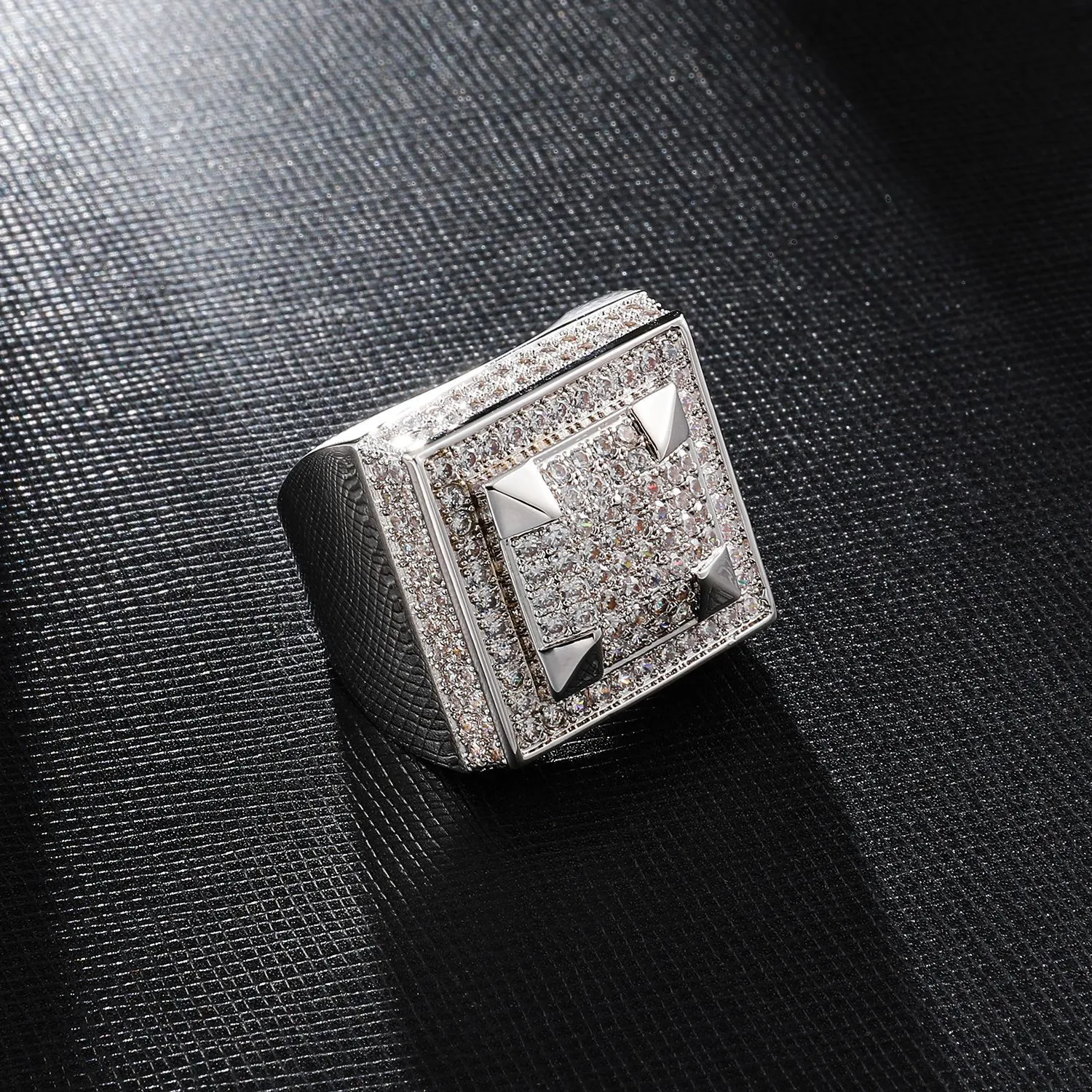 Heren Ijskoud Vierkante Hiphopring 18K Gold Vergulde... Van 15,53 