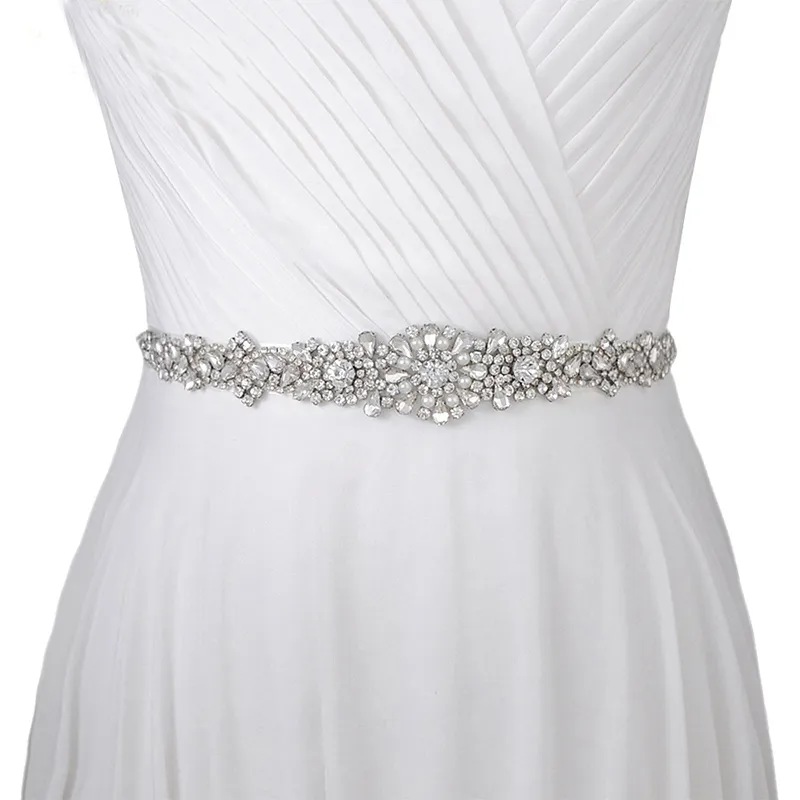 Nuevo estilo con cristales Perlas Accesorios de boda nupcial Cinturones para mujer Vestido