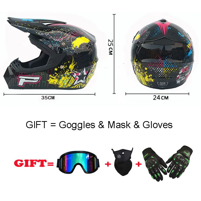 ゴーグル付き！バイク オフロードヘルメット ATV フルフェイスヘルメット　新品 バイク オフロードヘルメット ATV フルフェイスヘルメット
