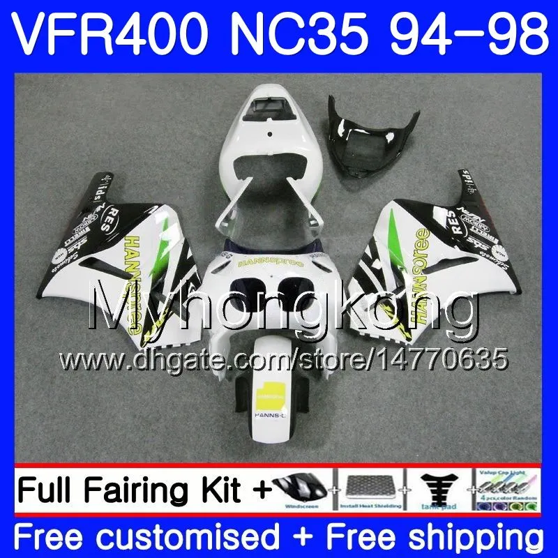 Kit pour HONDA RVF400R VFR400 NC35 V4 VFR400R 94 95 96 97 98 270HM.12 RVF VFR 400 R HANNSpree vert VFR 400R 1994 1995 1996 1997 1998 Carénage