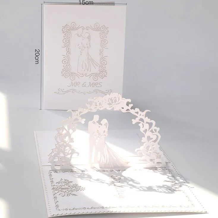 Nouvelles cartes d'invitation de mariage découpées au laser pour cartes de vœux de fête de fiançailles nuptiale 3D évider lettre d'invitation fournitures de mariage