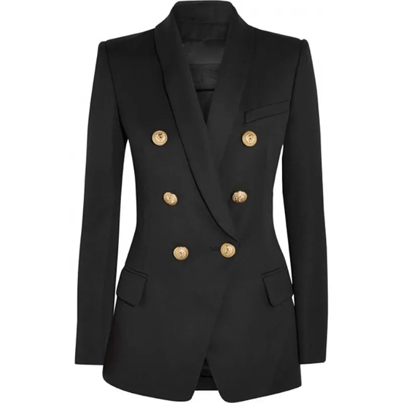 2019 höst vinter svart / röd långärmad notched-lapel minimalistiska vanliga knappar dubbelbröst blazers mode outwear coats dn191811