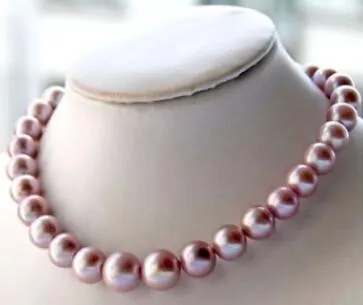 NOWOŚĆ Fine Pearls Jewelry Fine 10-11 mm Naturalny Australian South Sea Pink Pearl Naszyjnik 18-calowy Silver332H