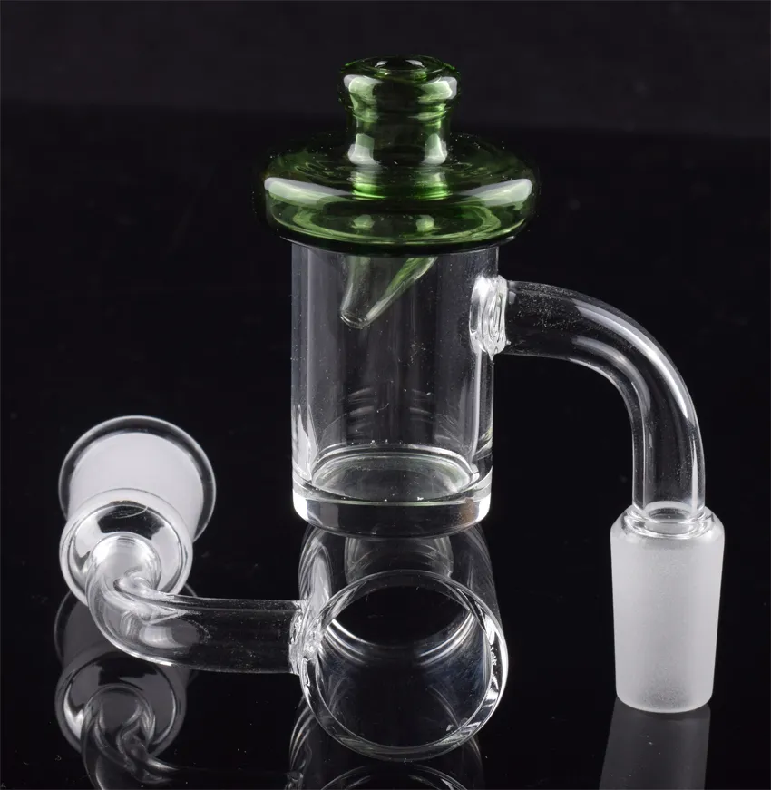 Flat Top 5mm Bottom Quartz Banger Gavel Nail With UFO Colored Carb Cap