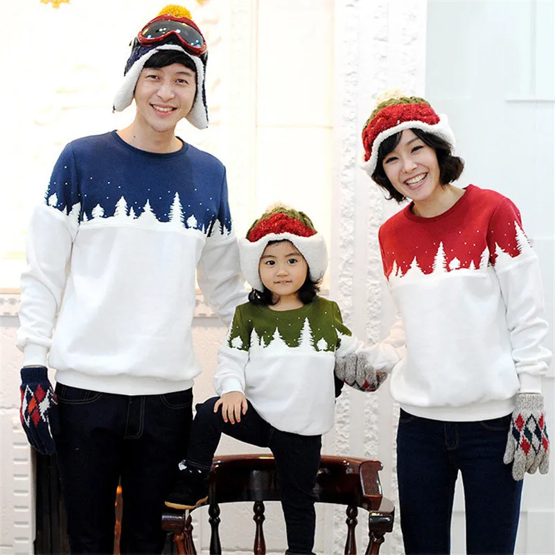 Univos Kuni Family Christmas Tree Kleding Papa Moeder Kid T-shirts Mama en Dochter Kleding Vader Zoon Matching Kleding J439