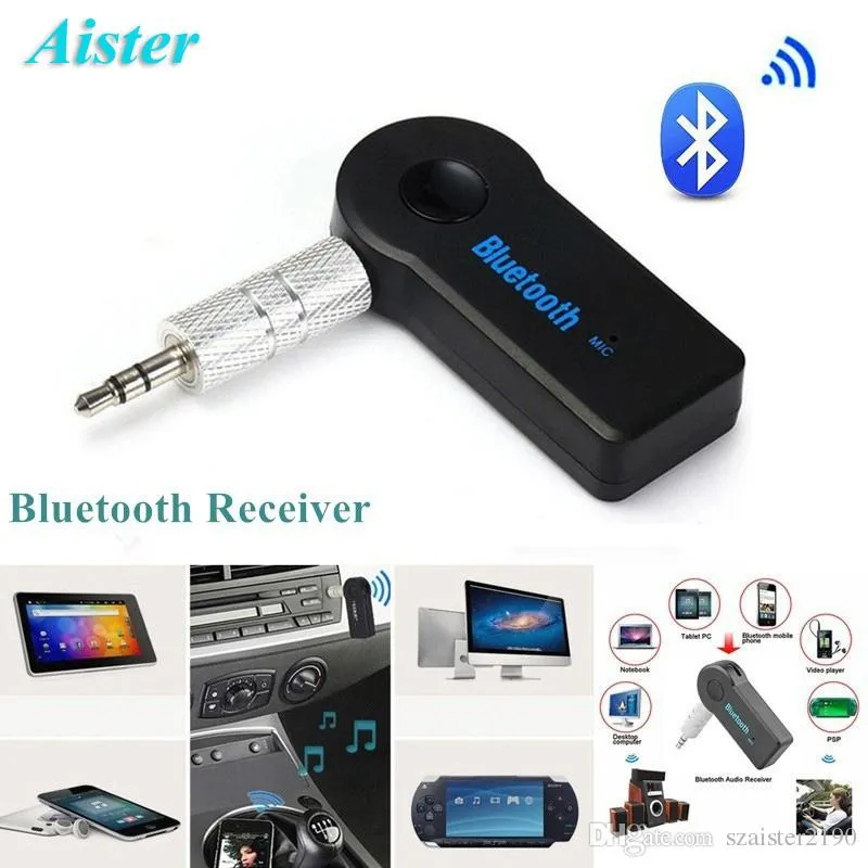 Receptor Bluetooth Portable 3.5mm Streaming Adaptador de música AUX AUX AUX AUX com microfone para telefone / pc