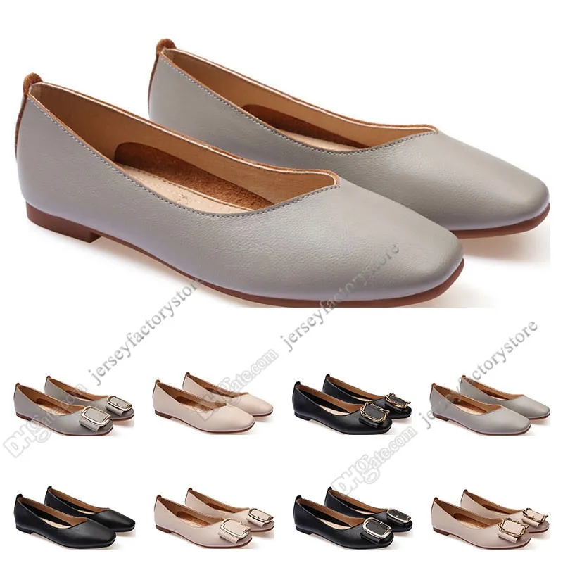 Zapato plano para mujer talla lager 33-43 para mujer niña cuero Desnudo negro gris Nueva llegada Zapatos de vestir de fiesta de boda de trabajo Cuarenta y ocho