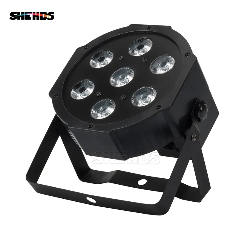 Shehds Lyre 7x12W RGBW LED par ljus med DMX512 4In1-scen tvättning Effekt för DJ Disco Party Stage Equipment Luces DiscoTeca