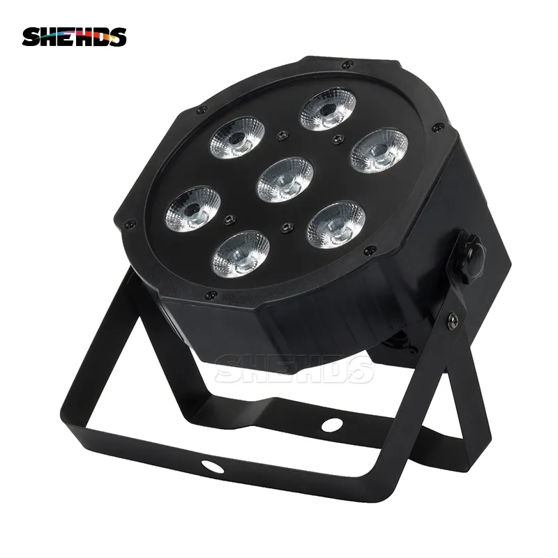 Shehds Lyre 7x12w RGBW LED PAR LIGH DMX512 4IN1 DJ 디스코 파티 스테이지 장비에 대한 스테이지 세척 라이트 효과 LUCES Discoteca