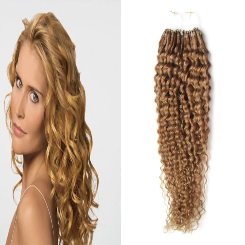 Kinky Curly Micro Loop Hair Micro Ring Hair Extensions 1g / Stand Uncetrocessed Virgin Brazylijski Curly Fale Micro Loop Ring Hair Extensions