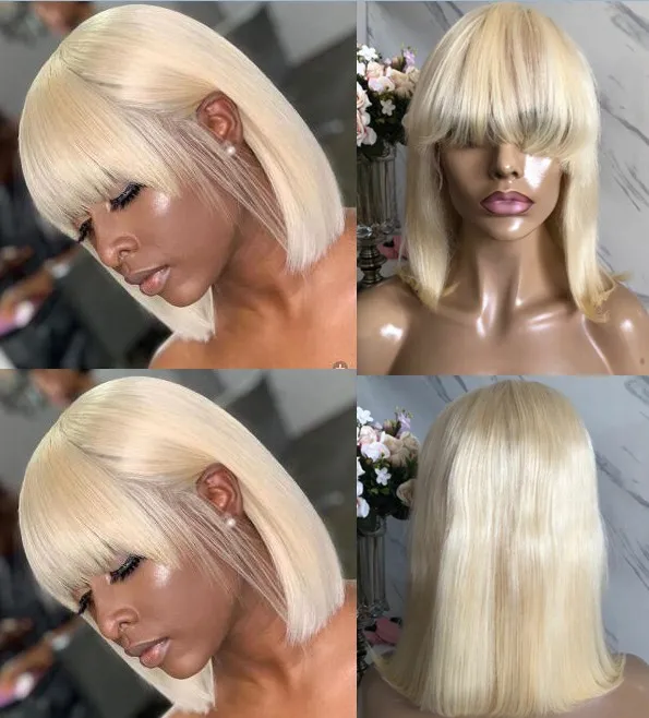Blonde human hair lace wigs hot sale