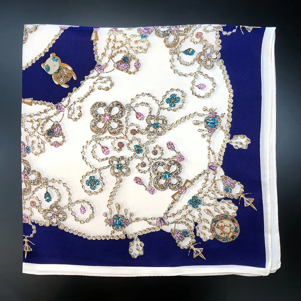 Nieuwe 53cm Mulberry zijde afdrukken Nieuwe Japanse en Koreaanse stijl sieraden welpen kleine vierkante sjaals groothandel933
