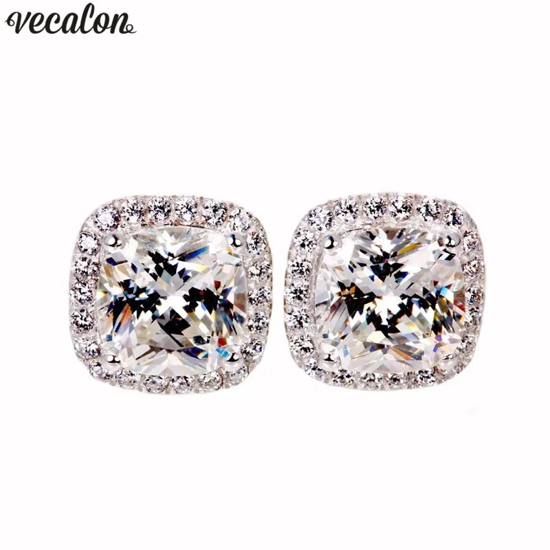 Orecchini A Perno Uomo/Donna In Argento 925 Con Zirconia Nera - 4mm