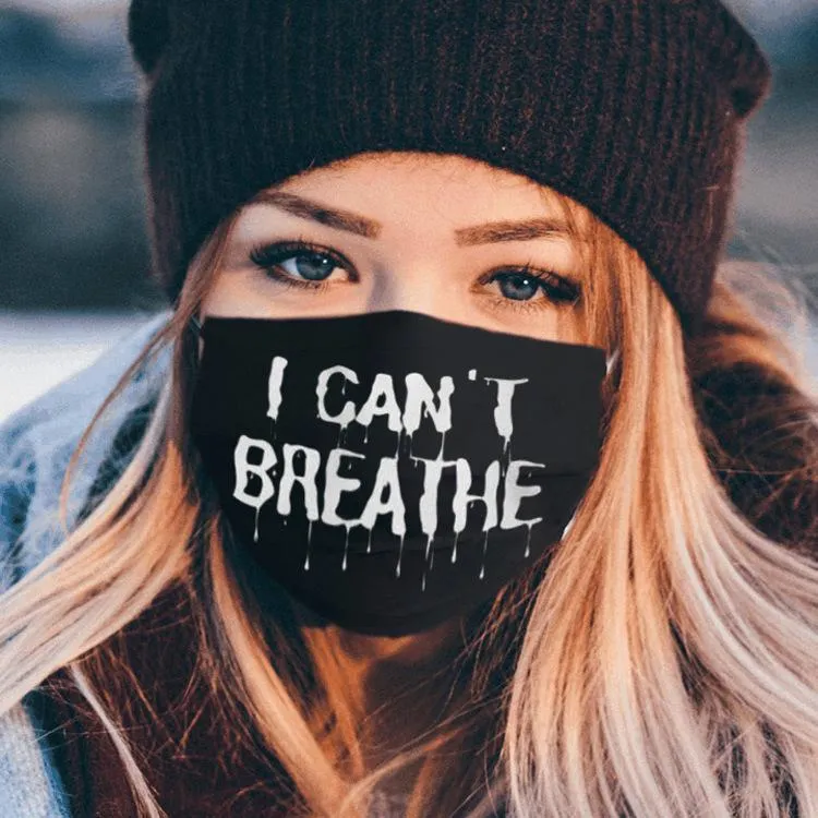 Designer-Gesichtsmasken „Ich kann nicht atmen“ für Erwachsene, Kinder, waschbare Masken, Black Lives Matter-Masken, Modedesigner-Maske für Erwachsene, DHL-Versand FY9125