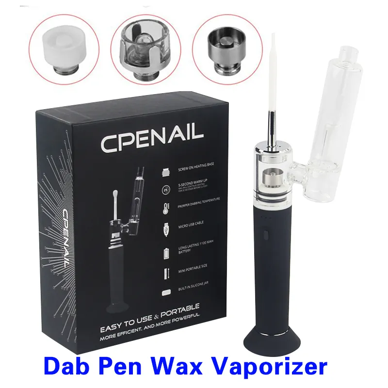 Authentieke CPENAIL Kit 1100 mah Draagbare Wax Vaporizer Pen Dab Rig Nagels Keramiek Quartz Titanium Elektrische H coils e cigs Vaper Glazen bongs