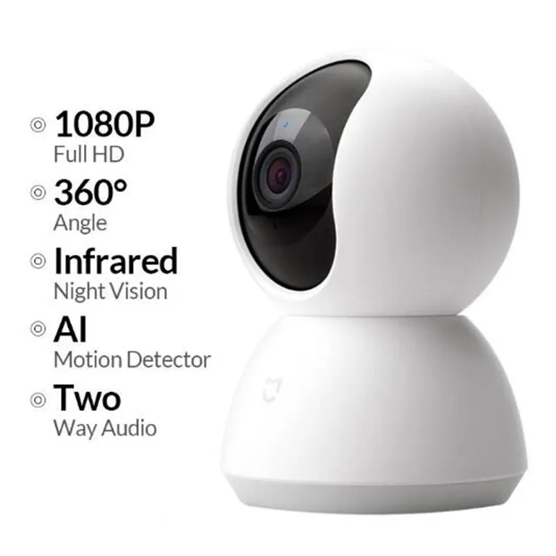 Xiaomi Mijia Mini Câmera IP WiFi 2MP 1080P HD Infravermelho Night Vision 360 graus Wireless Smart MI Sistema de Câmera Home Security Home