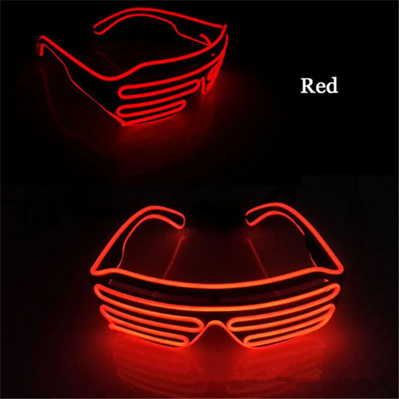 Led Party Glasses EL Wire Fluorescent Flash Glass With Window New Year Easter Graduation Birthday Party Bar Decorative Luminous Bar Eyewear