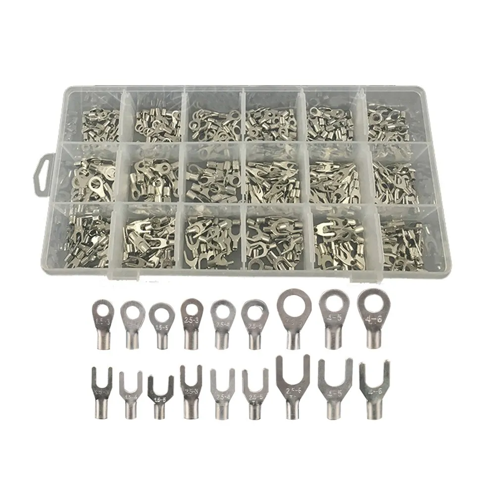 420pcs 18 Maten Niet-geïsoleerde Ring Spade Fork Terminals Connector Assortiment Kit