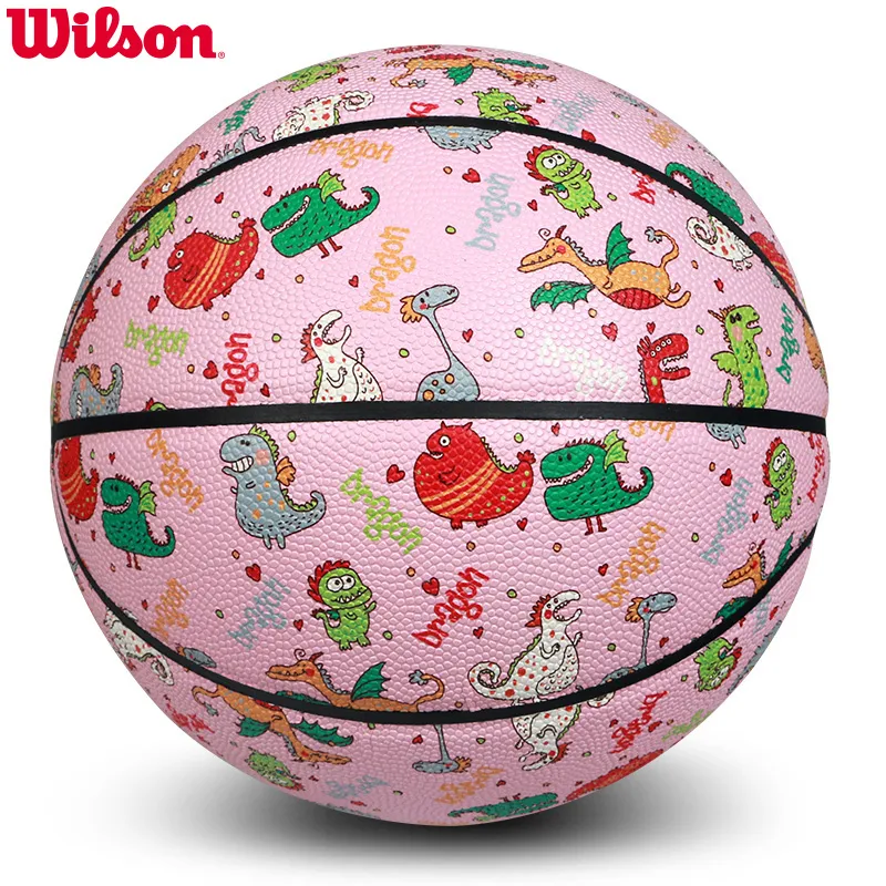 Semmer Nieuwe Wilson Cartoon Dinosaurus Roze Basketbal Maat 7 PU Indoor Outdoor Game Ball Voor Girl Student Van 39,85 € |
