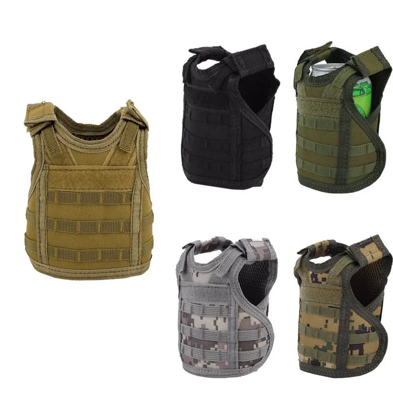 5style Tactical Layer Military Beer Mini Molle Vest Hunting Bottle Drink Set Adjustable Shoulder Straps C19041501