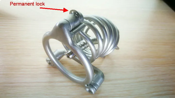 Permanenta lås sexleksaker för man BDSM Cock Products Chastity Devices Titanium Steel Cage Penis Ring Låst Förhindra onani gratis frakt