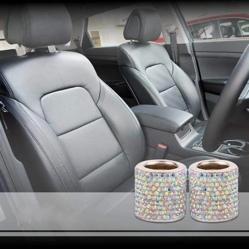 Universal Car Neadrest Crystal Smycken Auto Creative Inredning Dekoration Tillbehör Rosa Vit Blå