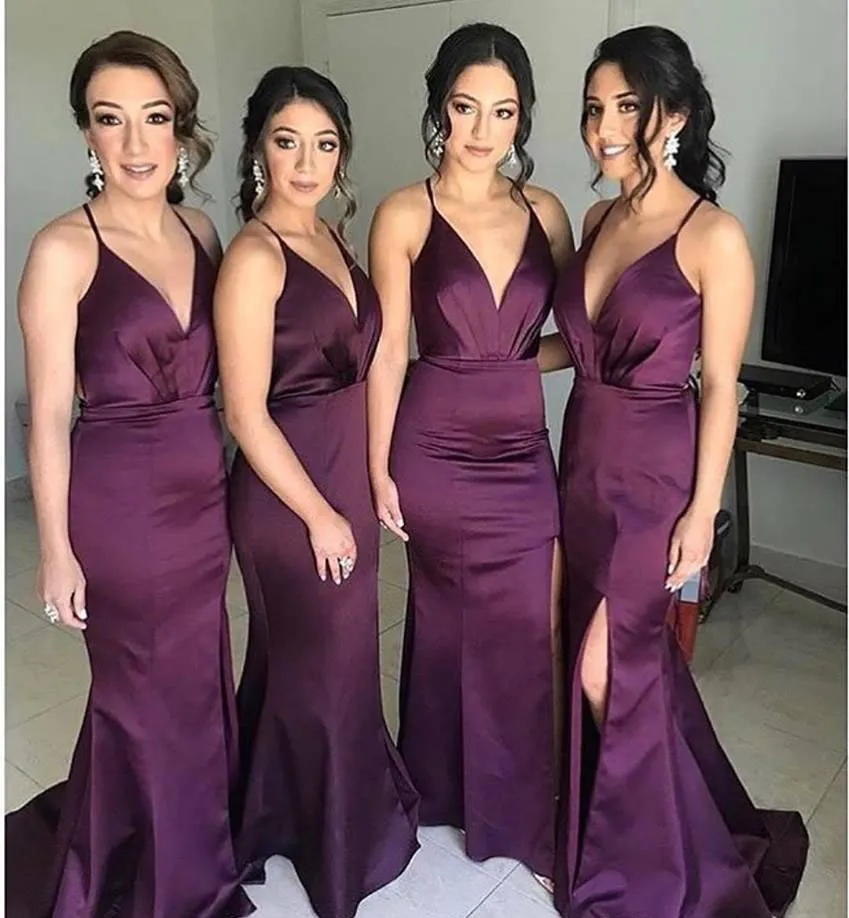 dark purple bridesmaid dresses