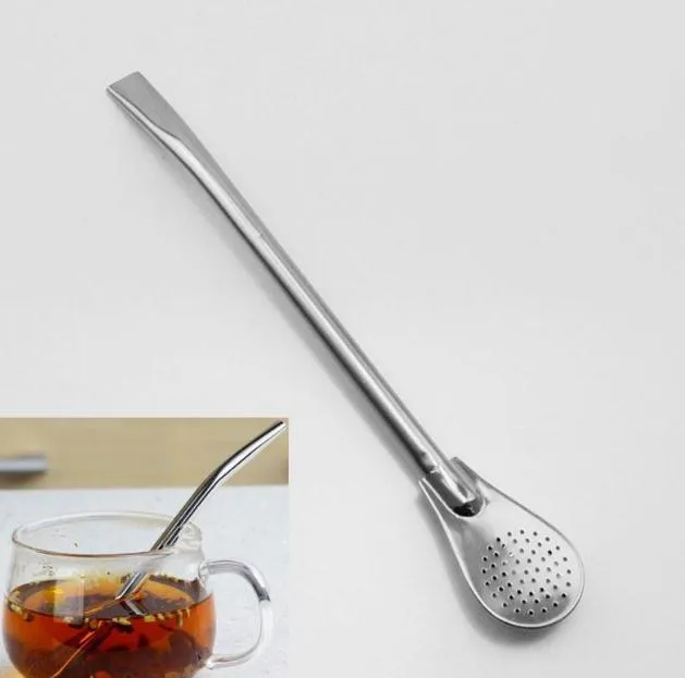 Stainless Steel Titanium Boba Straw Spoon Tea Filter Yerba Mate Tea Straws Bombilla Gourd
