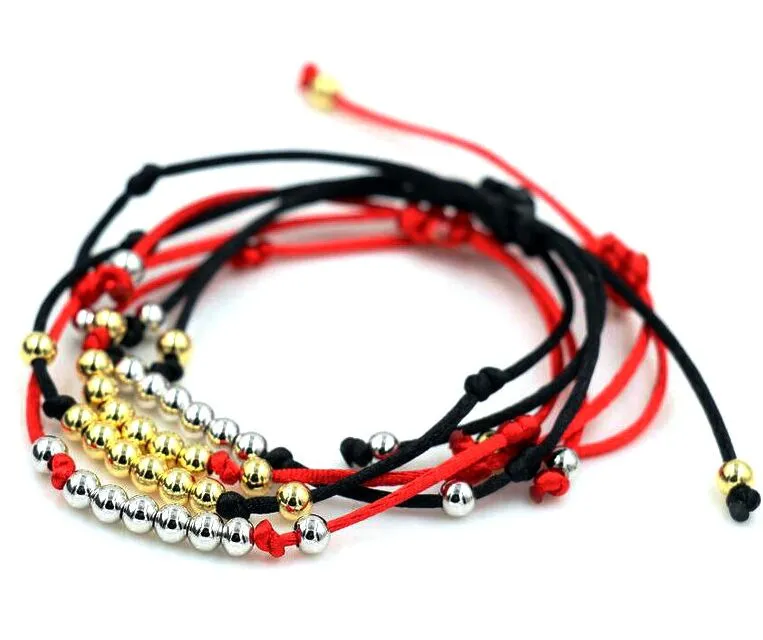 Gratis Ship 20st Lucky Red Black Rope Strings Tråd Braid Armband För Män Kvinnor Lucky Pulseras Lovers Presenter