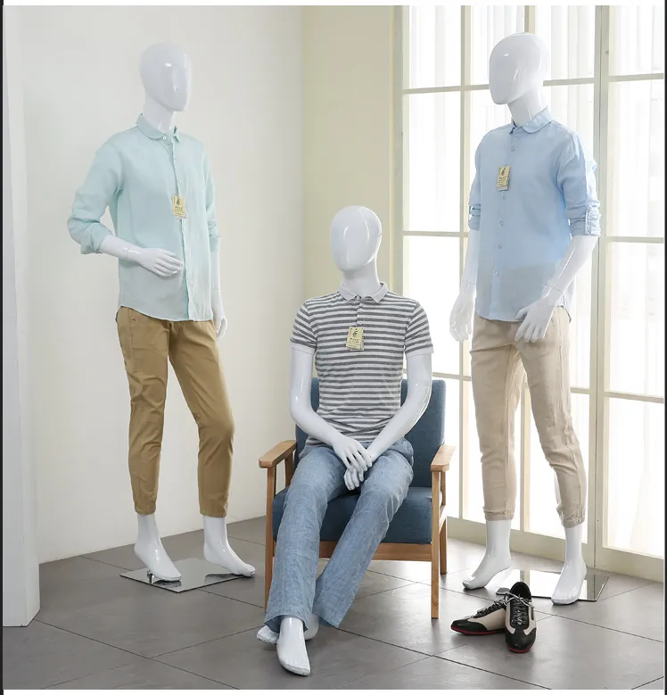 Vente directe d'usine de mannequin masculin de mannequin blanc de lustre de fibre de verre de style de mode sur la promotion