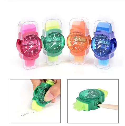 3 In Wristwatch Modeling Pencil Sharpener with Eraser and Brush Lovely Kawaii School Stationery Supplies 7.5*2.5*1.8cm GB1112