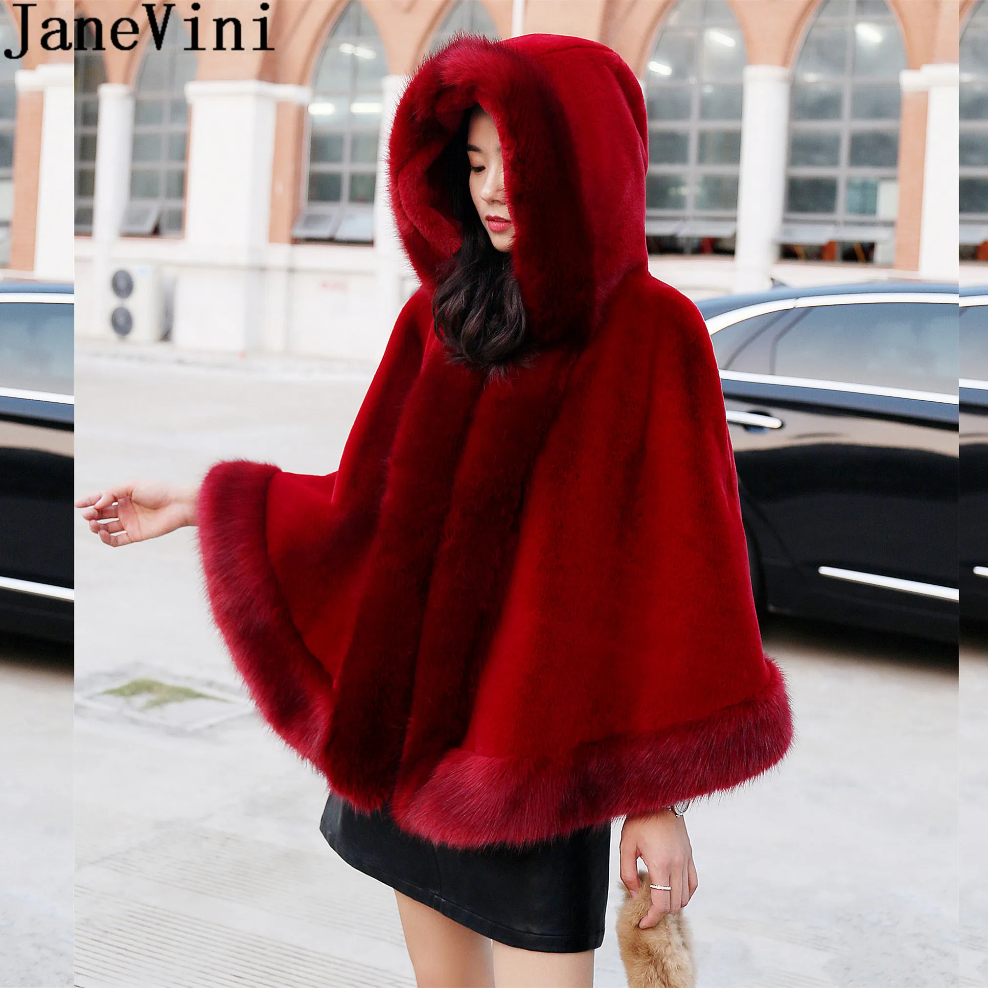 Faux fur short discount cape