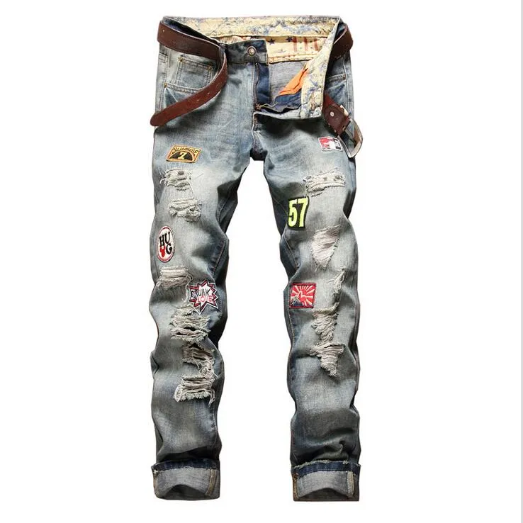 Acquista Jeans Skinny Strappati Da Uomo Pantaloni Da Motociclista Slim Fit Neri In Difficoltà Di Alta Qualità Pantaloni Denim Con Cerniera Locomotiva Pantaloni Hip-hop In Italia A Partire Da 14