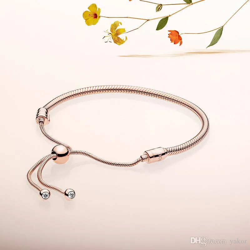 Nieuwe Collectie 18K Rose Gold Moments Hand Chain Bracelet Set Original Box voor Pandora 925 Sterling Silver Dames Bruiloft Armbanden