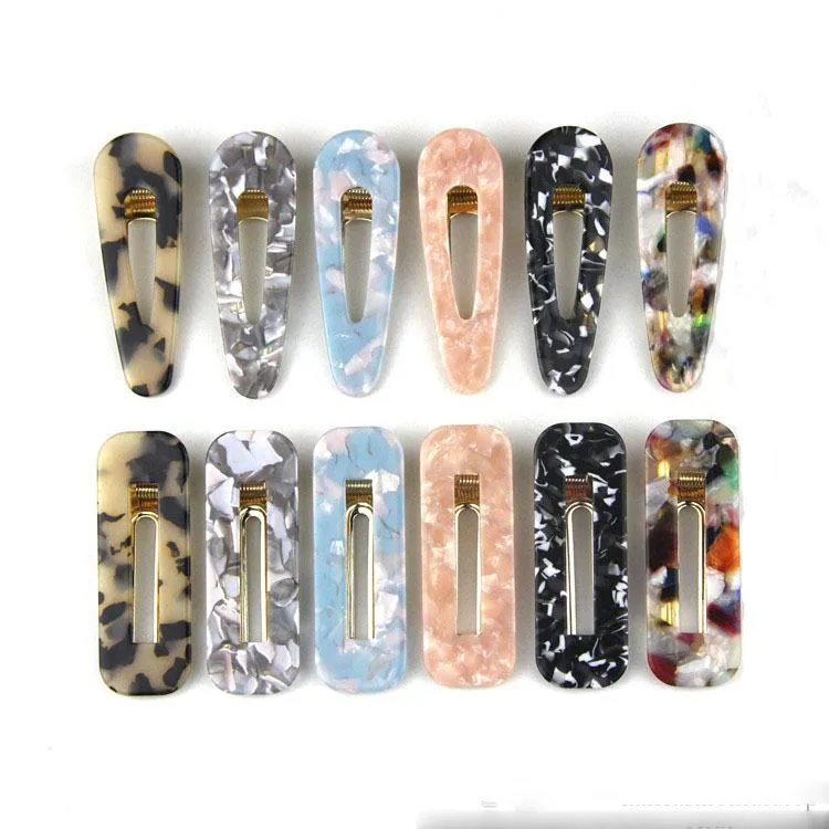 Women Girl Vintage Leopard Resin Hair Clips Duckbill Snap Clip Tortoise Shell Slide Barrette Hairpin Hair Accessories Girls Party Gift