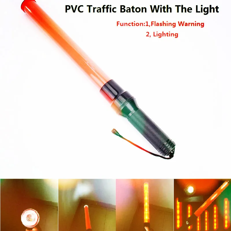 Outdoor LED Traffic Baton Light Safety Signal Warning Flashing Fire Fluorescent Wand Batons